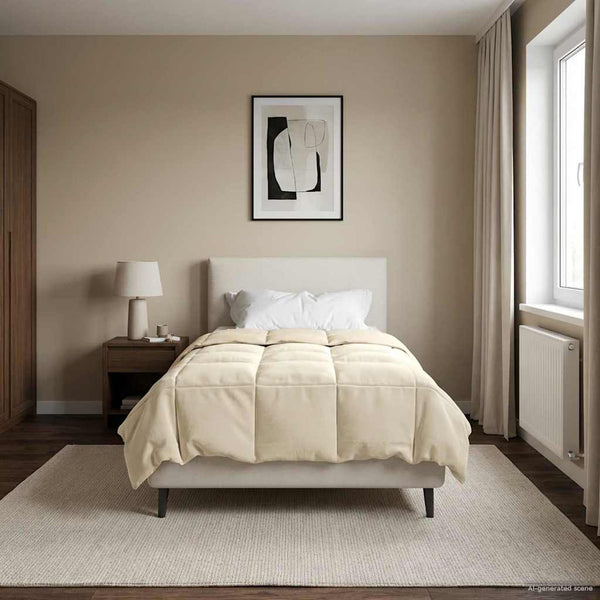 Gepolsterte Ganzjahresbettdecke Creme 135x220cm