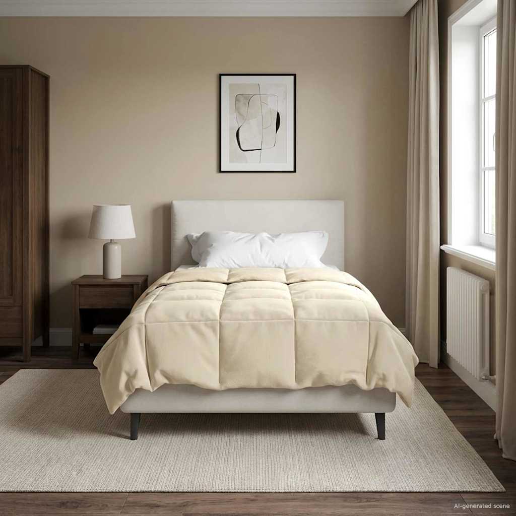 Gepolsterte Ganzjahresbettdecke Creme 140x220 cm