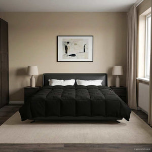 Winterbettdecke Schwarz 200x240 cm Mikrofaser