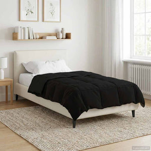 Winterbettdecke Schwarz 135x220cm Mikrofaser