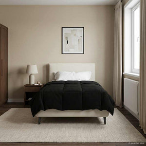 Winterbettdecke Schwarz 135x220cm Mikrofaser