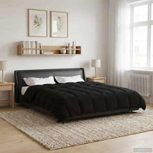 Gepolsterte Winterbettdecke Schwarz 220x260cm
