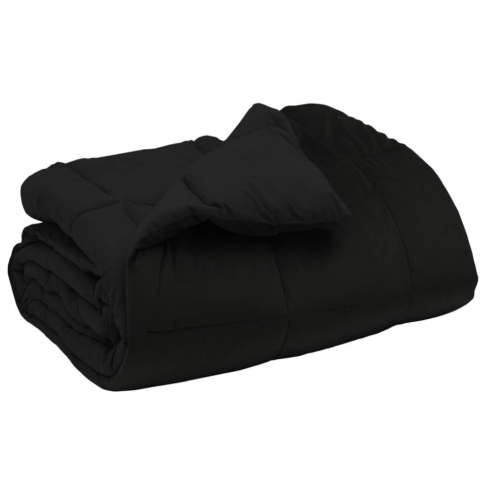 vidaXL Padded Winter Duvet Black 220 x 260 cm Microfiber