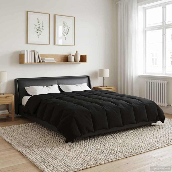 Schwarze Winterbettdecke 240x260 cm