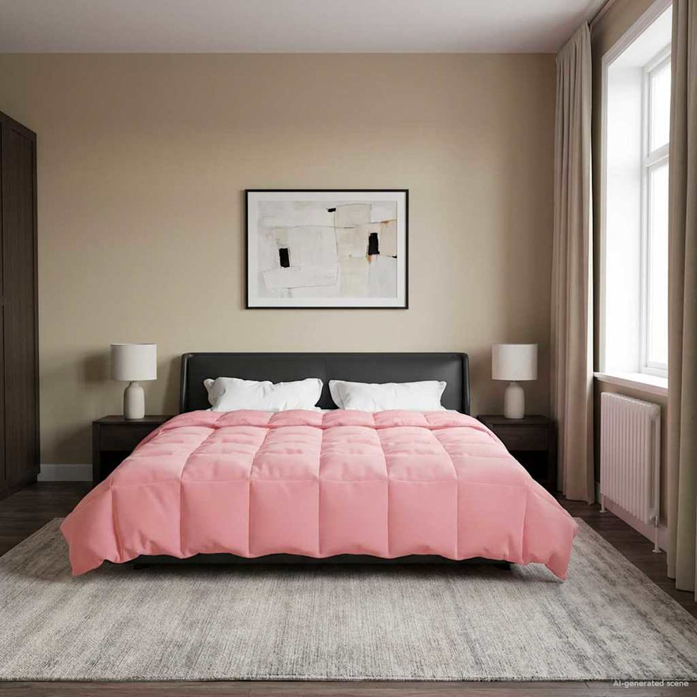 vidaXL Winter Quilted Duvet Pink 200 x 220 cm Microfiber