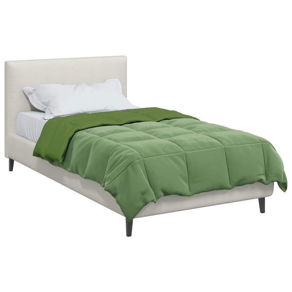 vidaXL Couette d'hiver matelassée verte 155 x 200 cm microfibre