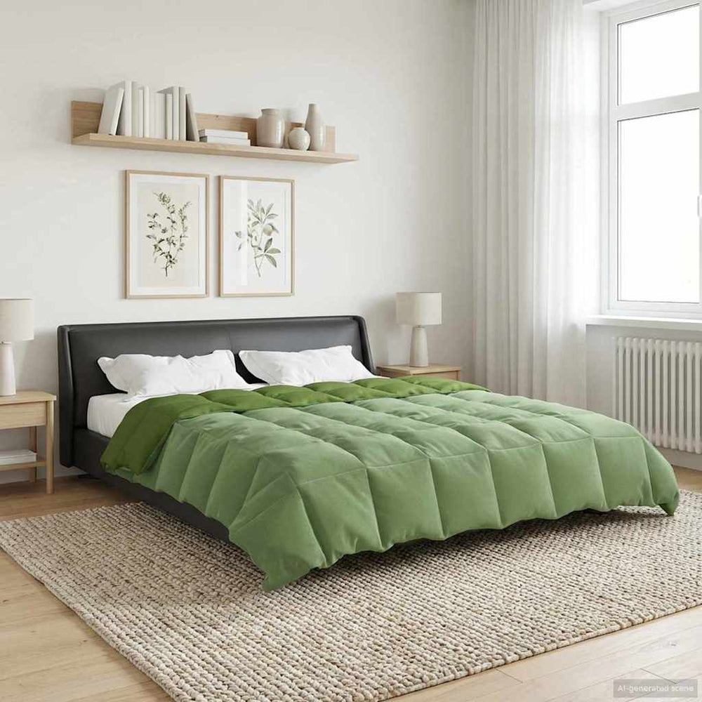 vidaXL Winter Quilted Duvet Green 200 x 200 cm Microfiber