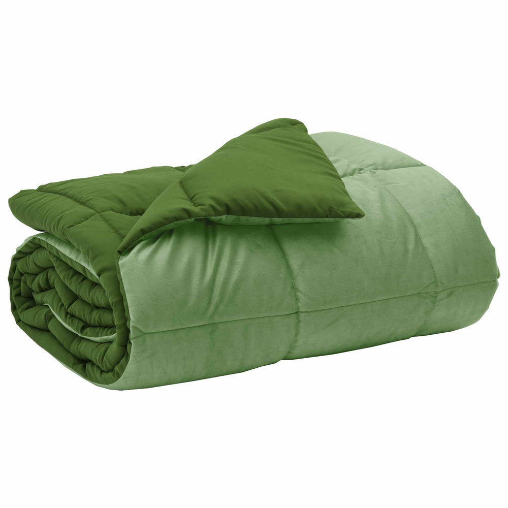 vidaXL Couette d'hiver rembourrée verte 200 x 220 cm Microfibre