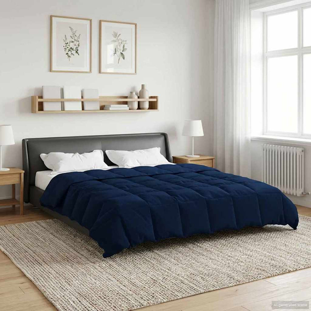 vidaXL Padded Winter Duvet Dark Blue 200 x 240 cm Microfiber