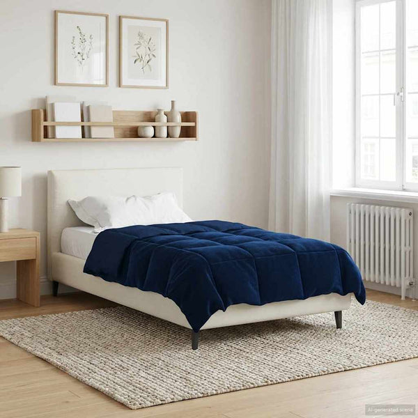 Dunkelblaue Winterbettdecke 135x220 cm