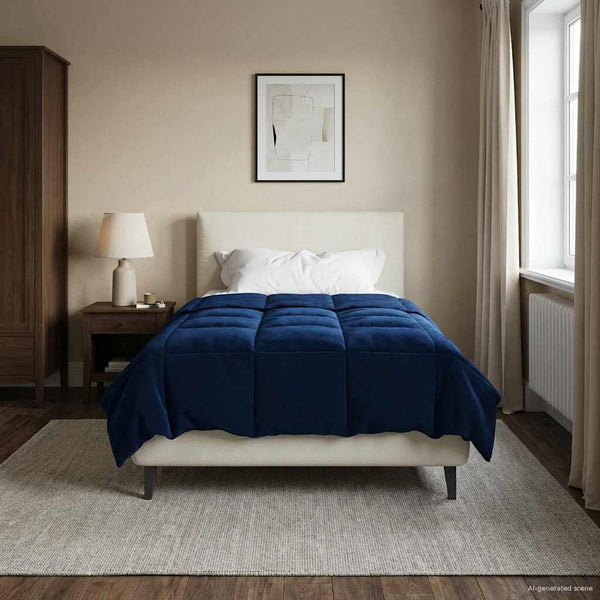 Dunkelblaue Winterbettdecke 135x220 cm