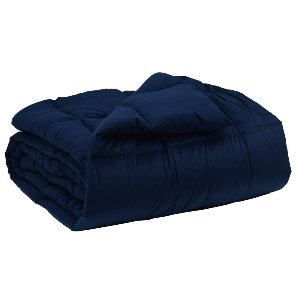 vidaXL Padded Winter Duvet Dark Blue 140 x 220 cm Microfiber