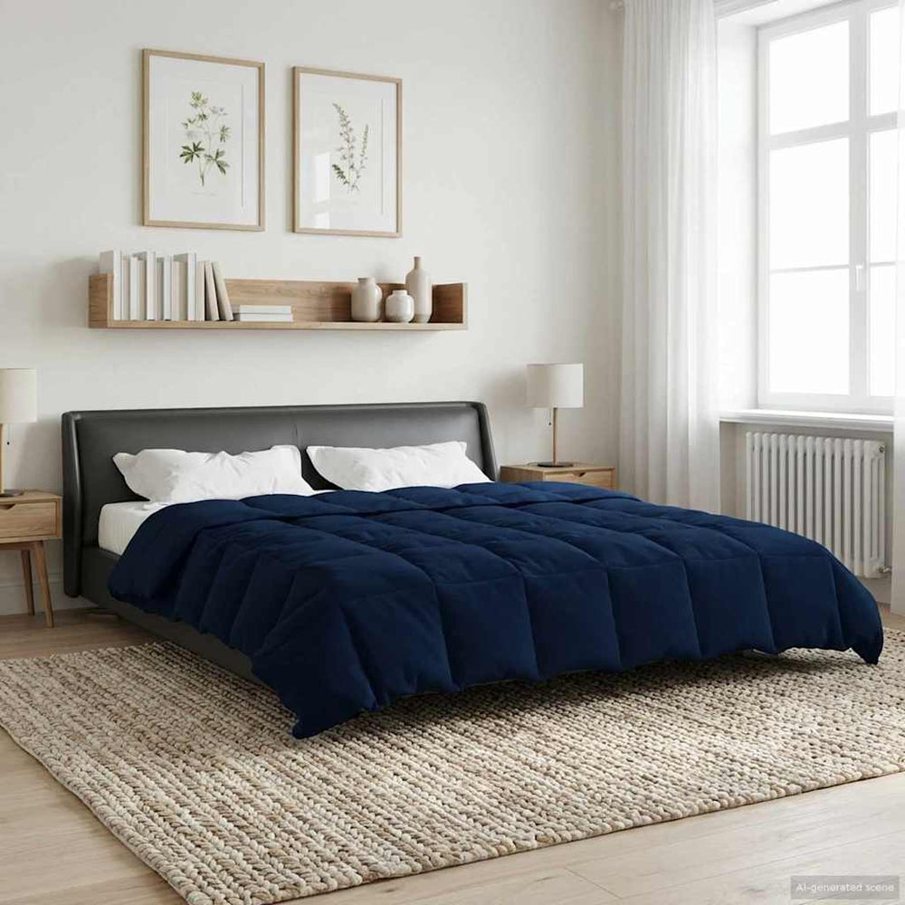 vidaXL Padded Winter Duvet Dark Blue 200 x 220 cm Microfiber