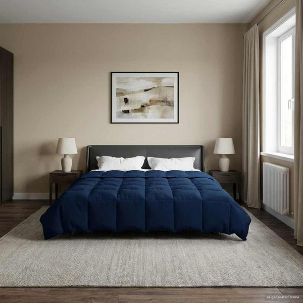 Winterbettdecke Dunkelblau 200x220 cm Mikrofaser
