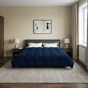 Dunkelblaue Winterbettdecke 220x240 cm