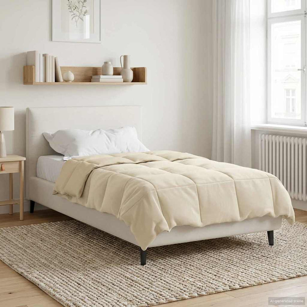 vidaXL Padded Winter Duvet Cream 140 x 200 cm Microfiber