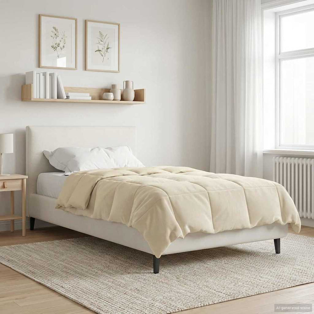 vidaXL Padded Winter Duvet Cream 155 x 200 cm Microfiber