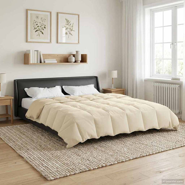 Creme Winterbettdecke 200x200 cm Mikrofaser