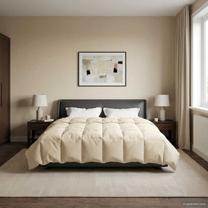 Creme Winterbettdecke 200x200 cm Mikrofaser