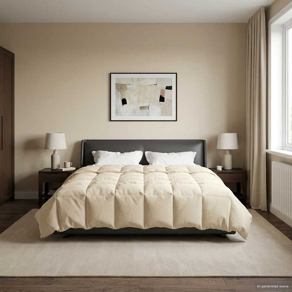 Creme Winterbettdecke 200x200 cm Mikrofaser