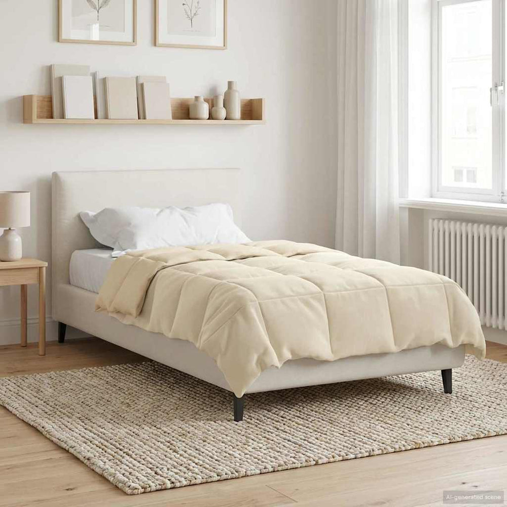 vidaXL Couette d'hiver matelassée crème 155 x 220 cm microfibre