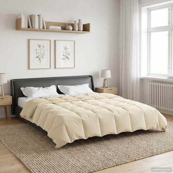 Gepolsterte Winterbettdecke Creme 220x240 cm