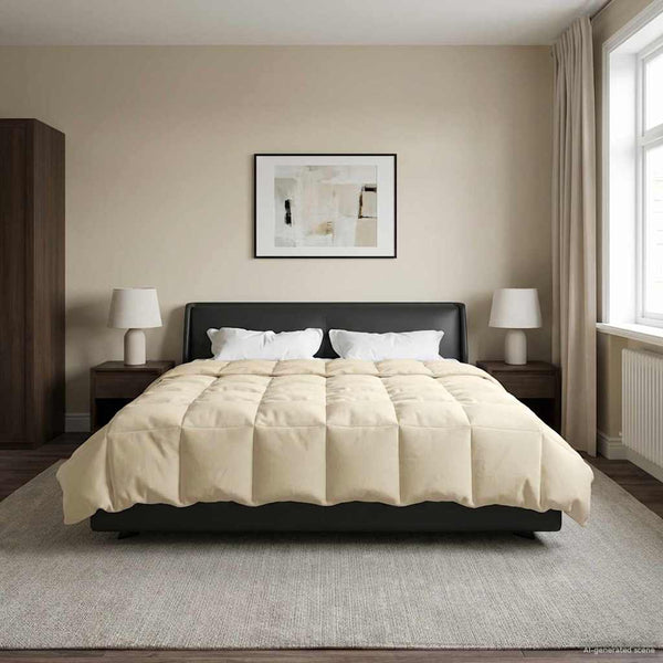 Gepolsterte Winterbettdecke Creme 220x240 cm