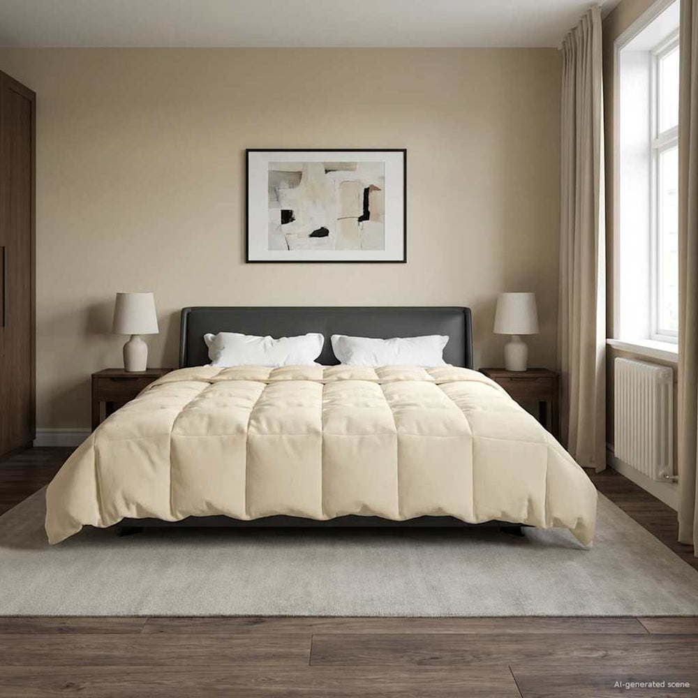 vidaXL Padded Winter Duvet Cream 240 x 260 cm Microfiber