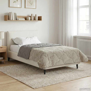 Sommerdecke Hellgrau 140x220cm Mikrofaser & Teddy-Fleece