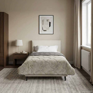 Sommerdecke Hellgrau 140x220cm Mikrofaser & Teddy-Fleece
