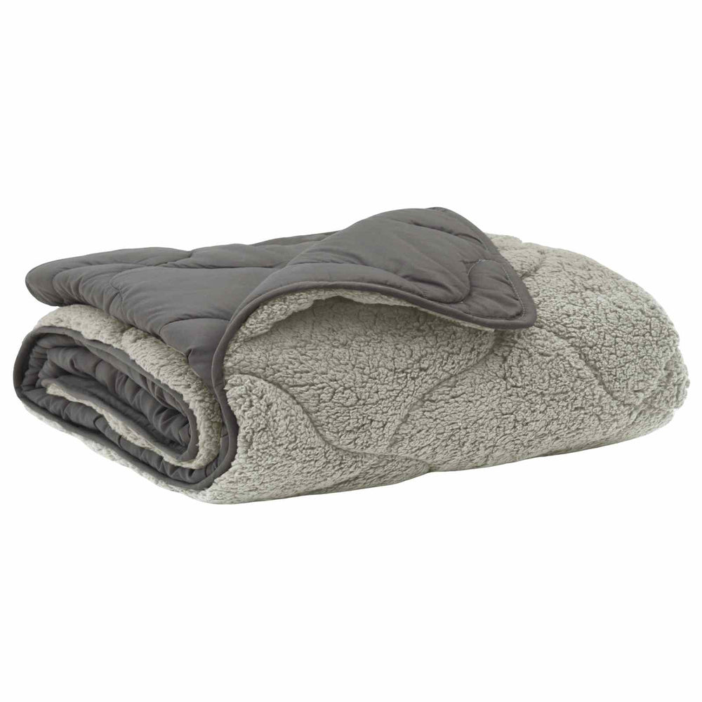 vidaXL Summer Blanket Light Grey 140 x 220 cm Microfiber and Teddy Fleece