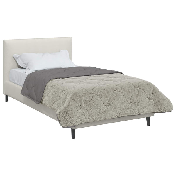 Sommerdecke Hellgrau 140x220cm Mikrofaser & Teddy-Fleece