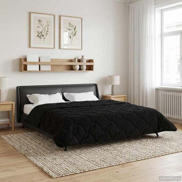Schwarze Sommerdecke 240x260 cm