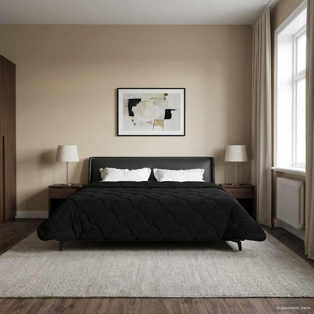 Schwarze Sommerdecke 240x260 cm