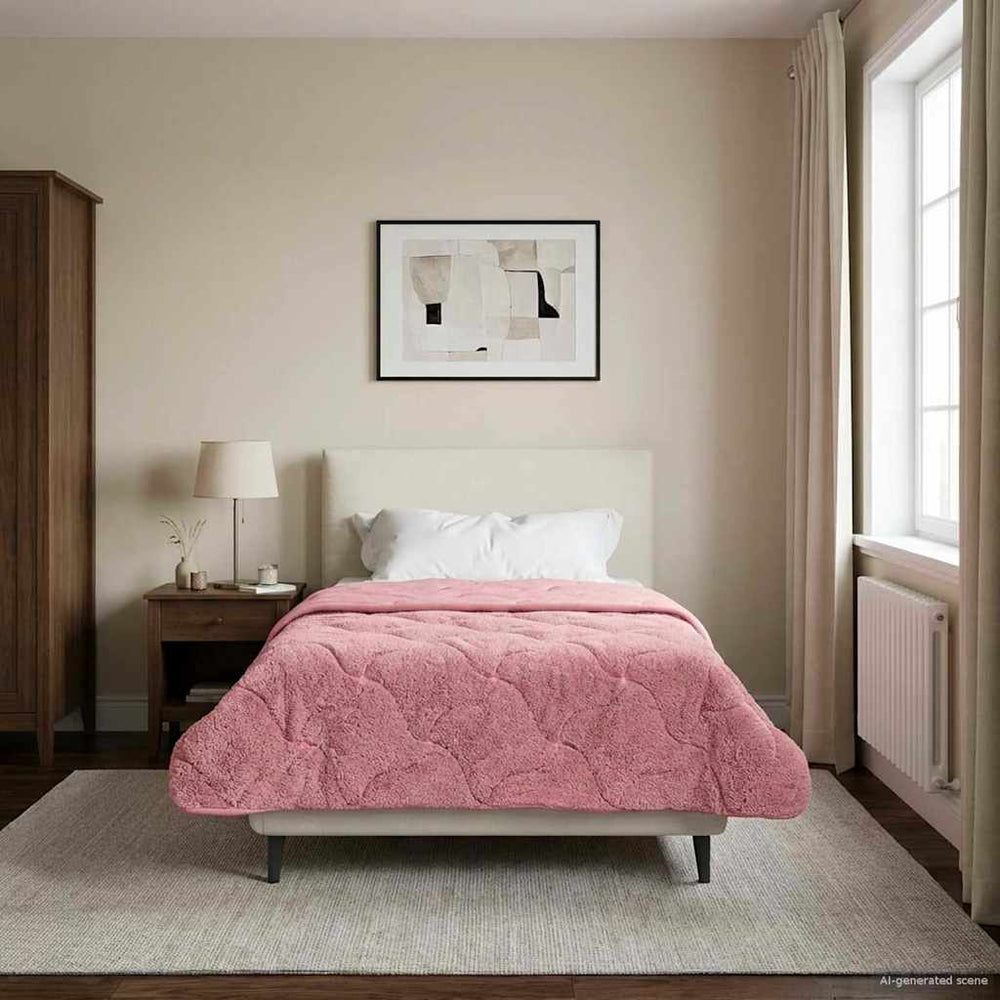 vidaXL Couverture d'été Rose 155 x 220 cm Microfibre et polaire Teddy