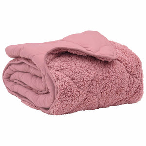 Rosa Sommerdecke 220x260 cm Mikrofaser Teddy-Fleece