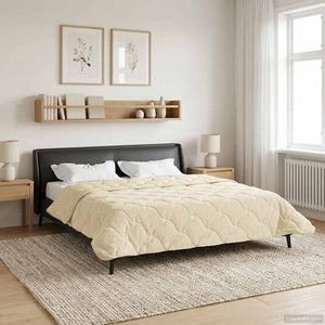Sommerdecke Creme 200x220cm Mikrofaser Teddy-Fleece