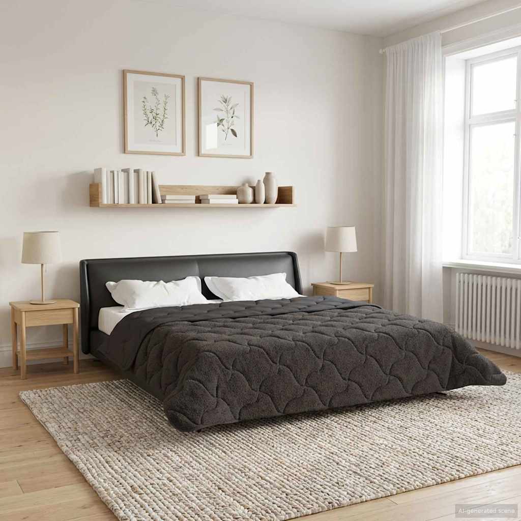 vidaXL Couette d'hiver matelassée anthracite 200 x 240 cm