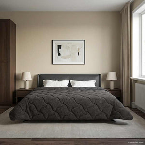 vidaXL Couette d'hiver matelassée anthracite 200 x 240 cm