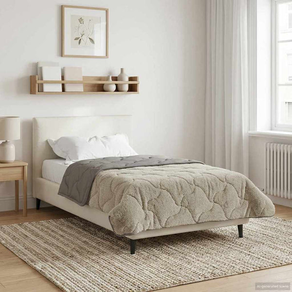 vidaXL Winter Duvet Quilted Light Grey 135 x 200 cm