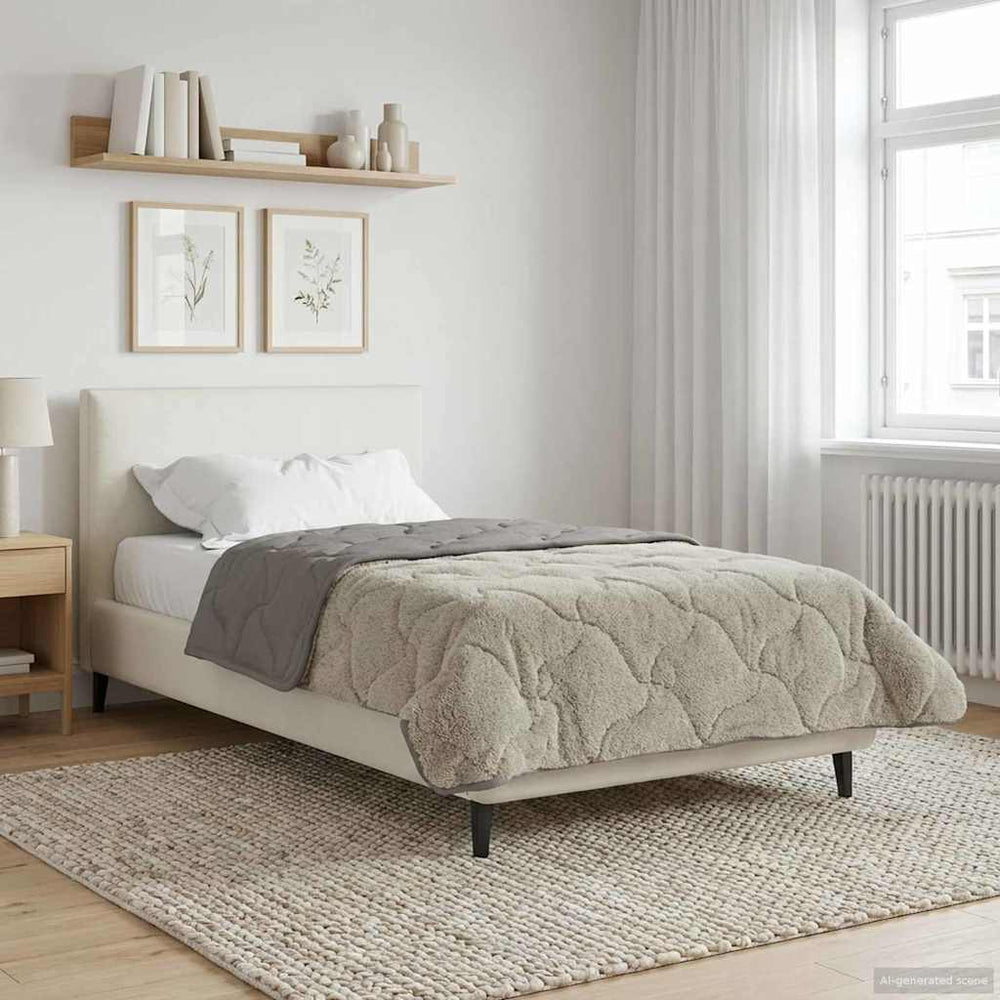vidaXL Winter Quilted Duvet Light Grey 140 x 220 cm