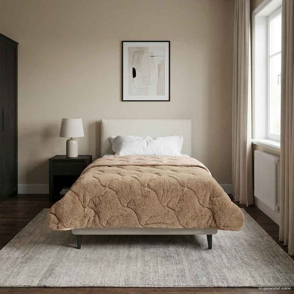 Winterbettdecke Taupe 155x200 cm