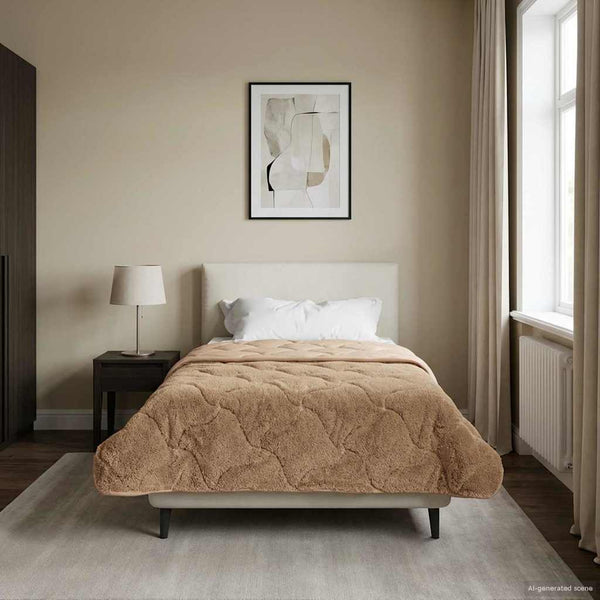 Winterbettdecke Taupe 155x220 cm