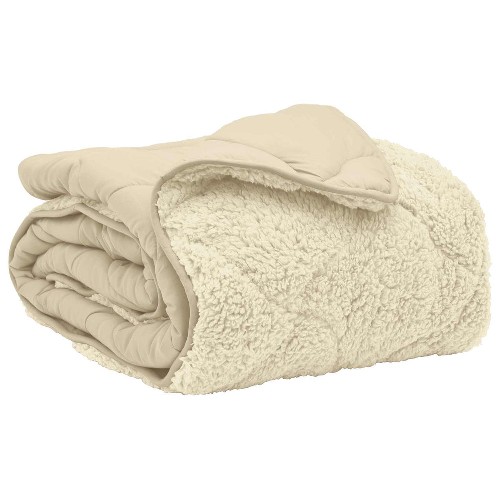 vidaXL Winter Duvet Cream 140 x 200 cm Microfiber and Teddy Fleece