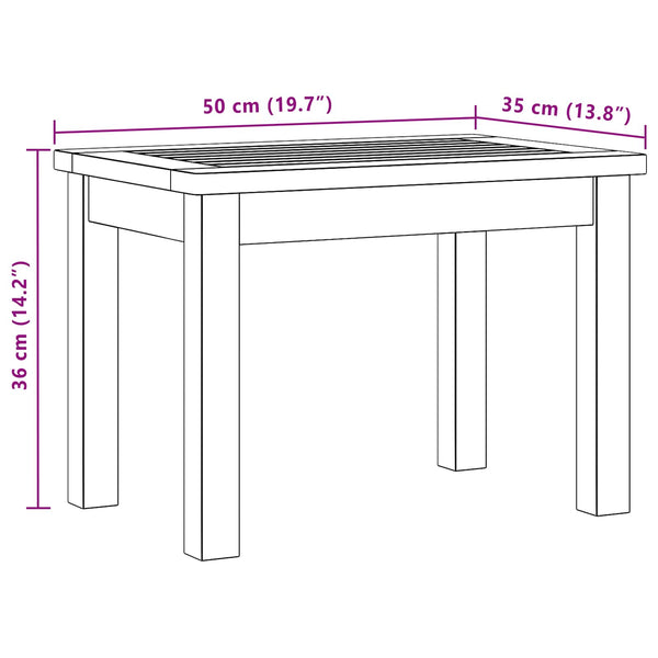 Couchtisch Akazienholz 50x35x36cm