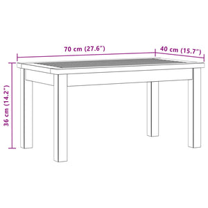 Couchtisch Akazie Massivholz 70x40 cm