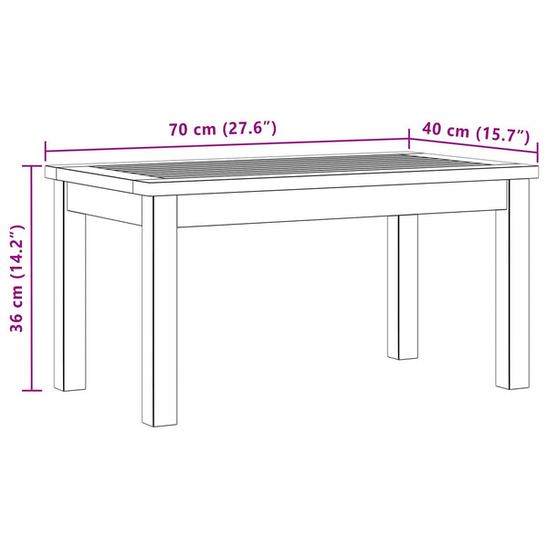 Couchtisch Akazie Massivholz 70x40 cm