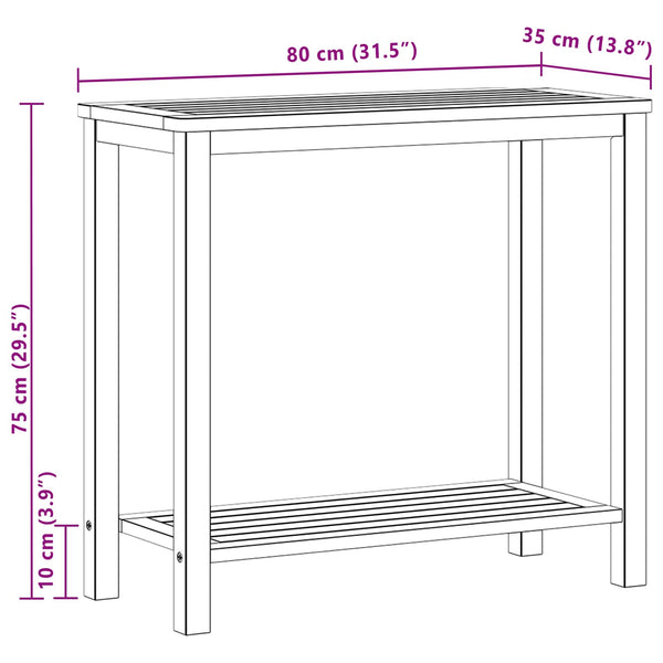 Akazienholz Gartenkonsole Tisch 80cm