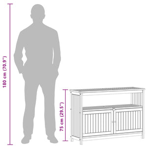 Akazienholz Gartenkonsole Tisch 110cm