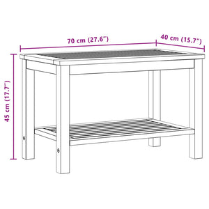 vidaXL Table d'appoint Bois d'Acacia Massif Huilé 70 x 40 x 45 cm